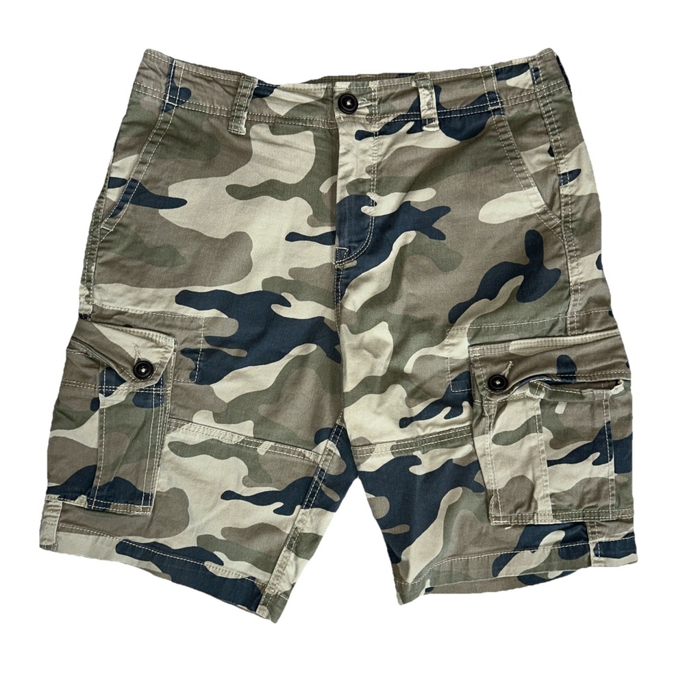 Aero Aeropostale Stretch Cargo Pockets Shorts Men's Size 30 Camouflage Y2K